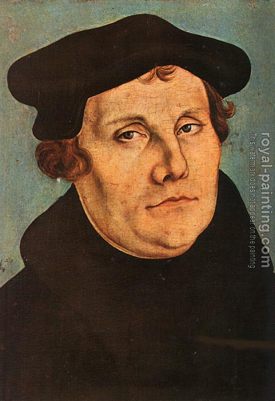Lucas The Elder Cranach : Diptych with the Portraits of Martin Luther
